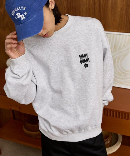MARY QUANT × PUBLUX 聯名 刺繡Logo 圓領衛衣 寬鬆款 男女同款