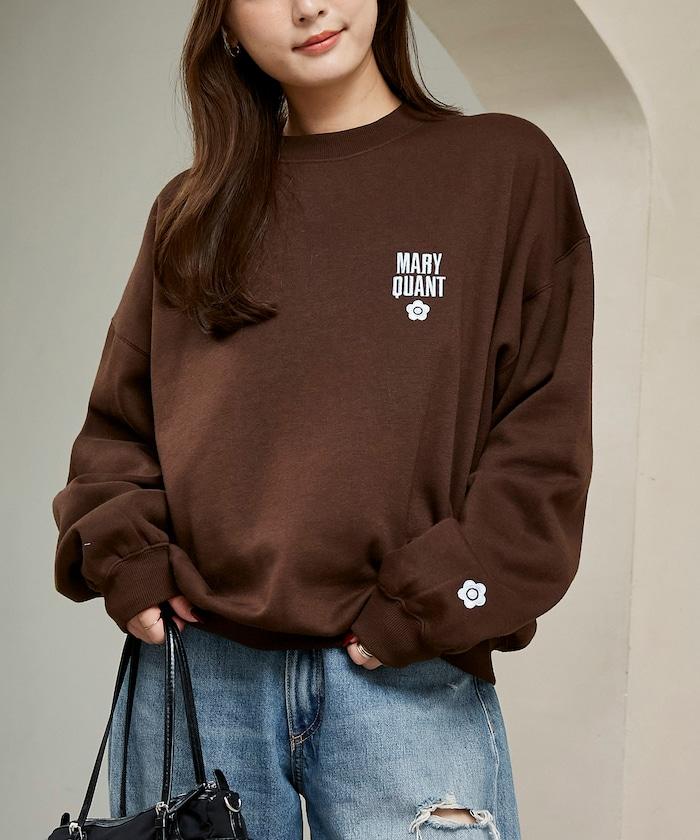 MARY QUANT × PUBLUX 聯名 刺繡Logo 圓領衛衣 寬鬆款 男女同款