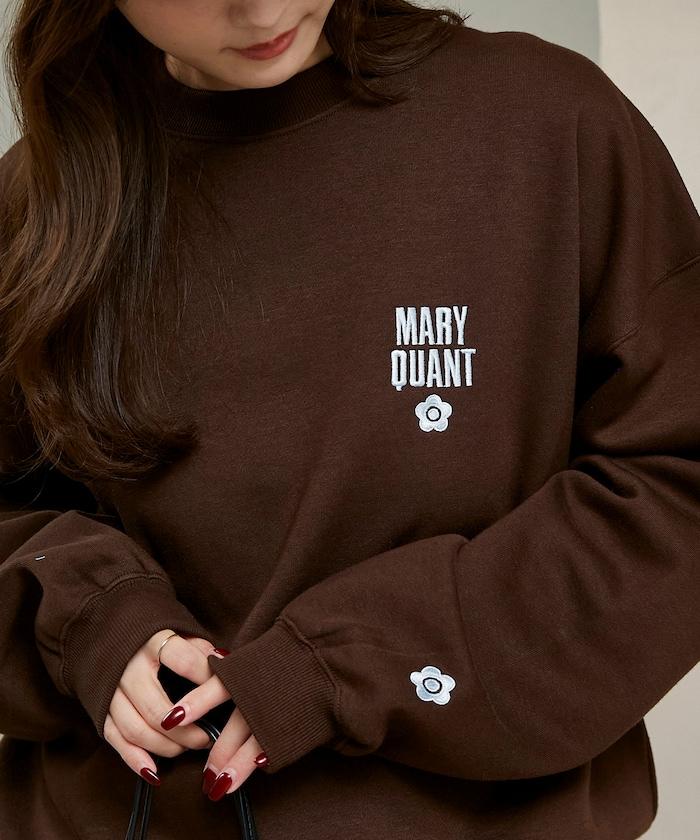 MARY QUANT × PUBLUX 聯名 刺繡Logo 圓領衛衣 寬鬆款 男女同款