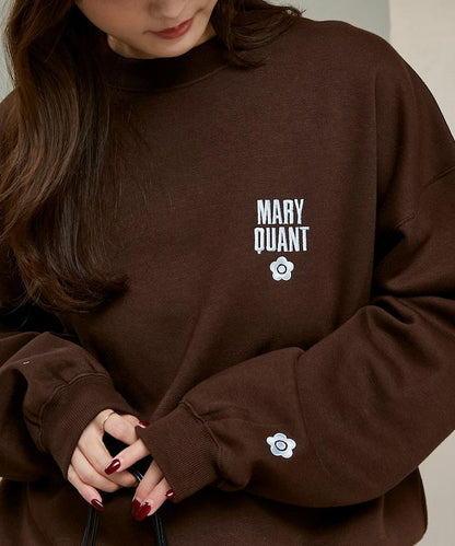MARY QUANT × PUBLUX 聯名 刺繡Logo 圓領衛衣 寬鬆款 男女同款