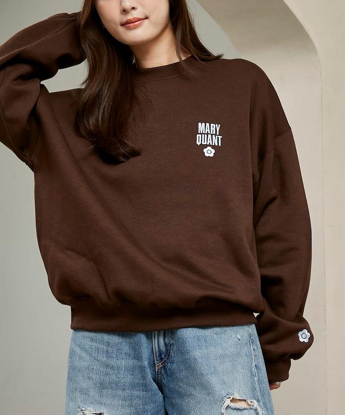 MARY QUANT × PUBLUX 聯名 刺繡Logo 圓領衛衣 寬鬆款 男女同款