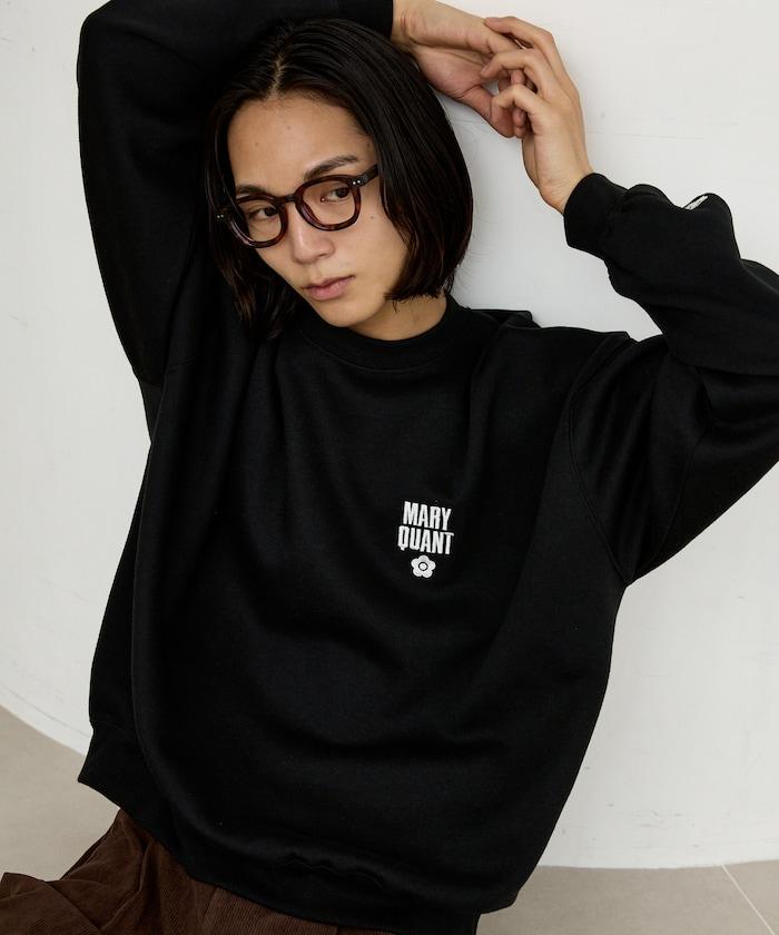 MARY QUANT × PUBLUX 聯名 刺繡Logo 圓領衛衣 寬鬆款 男女同款