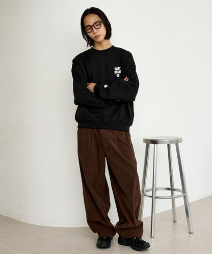 MARY QUANT × PUBLUX 聯名 刺繡Logo 圓領衛衣 寬鬆款 男女同款