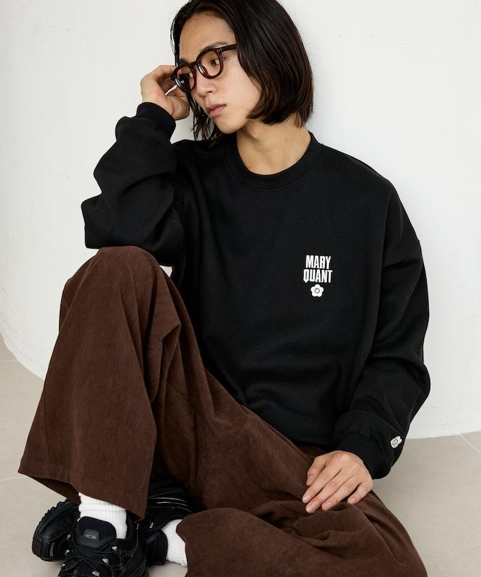 MARY QUANT × PUBLUX 聯名 刺繡Logo 圓領衛衣 寬鬆款 男女同款