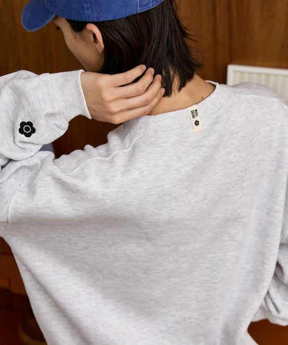 MARY QUANT × PUBLUX 聯名 刺繡Logo 圓領衛衣 寬鬆款 男女同款