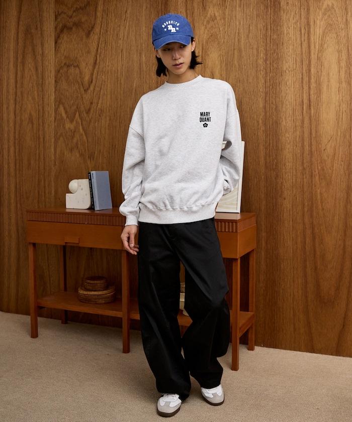 MARY QUANT × PUBLUX 聯名 刺繡Logo 圓領衛衣 寬鬆款 男女同款