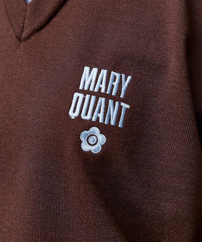 MARY QUANT × PUBLUX 聯名 拼色 V領 刺繡 針織衫 女