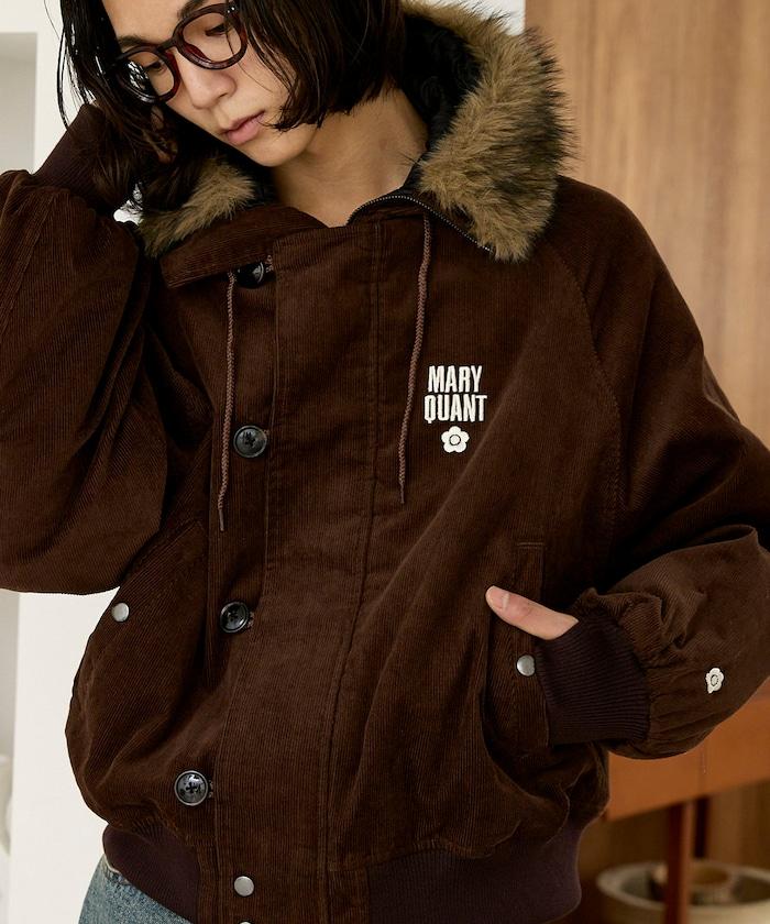 MARY QUANT × PUBLUX 聯名 刺繡Logo 絨面 連帽 N-2B 飛行員夾克 外套
