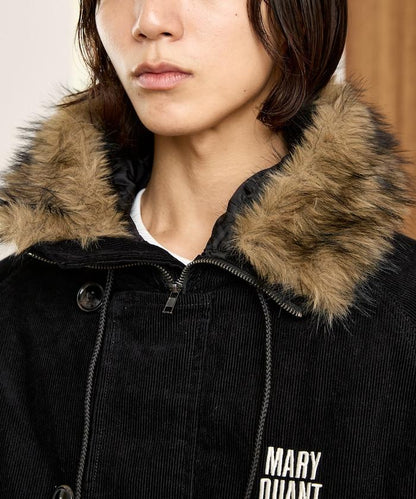 MARY QUANT × PUBLUX 聯名 刺繡Logo 絨面 連帽 N-2B 飛行員夾克 外套