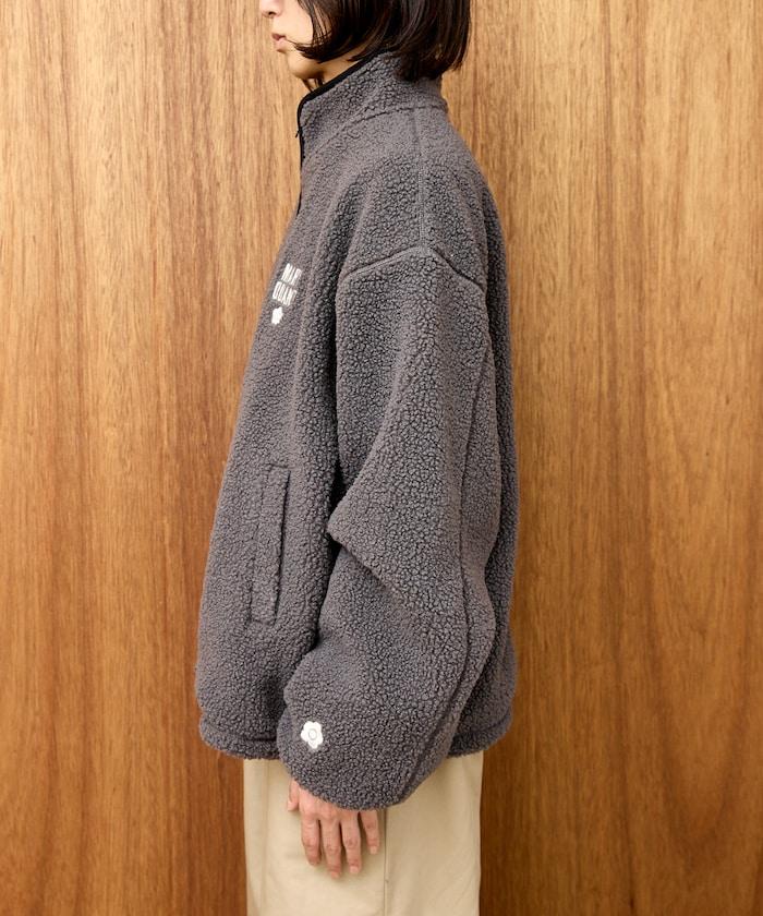 MARY QUANT × PUBLUX 拼色緄邊 羊羔毛 寬鬆外套 夾克