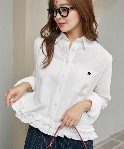 MARY QUANT × PUBLUX 聯名 裾荷葉邊 襯衫