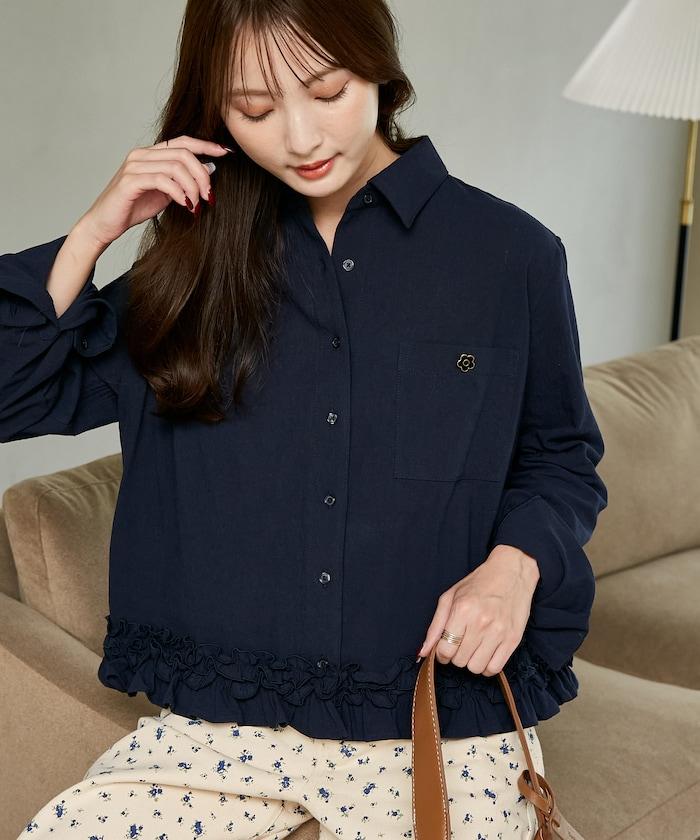 MARY QUANT × PUBLUX 聯名 裾荷葉邊 襯衫