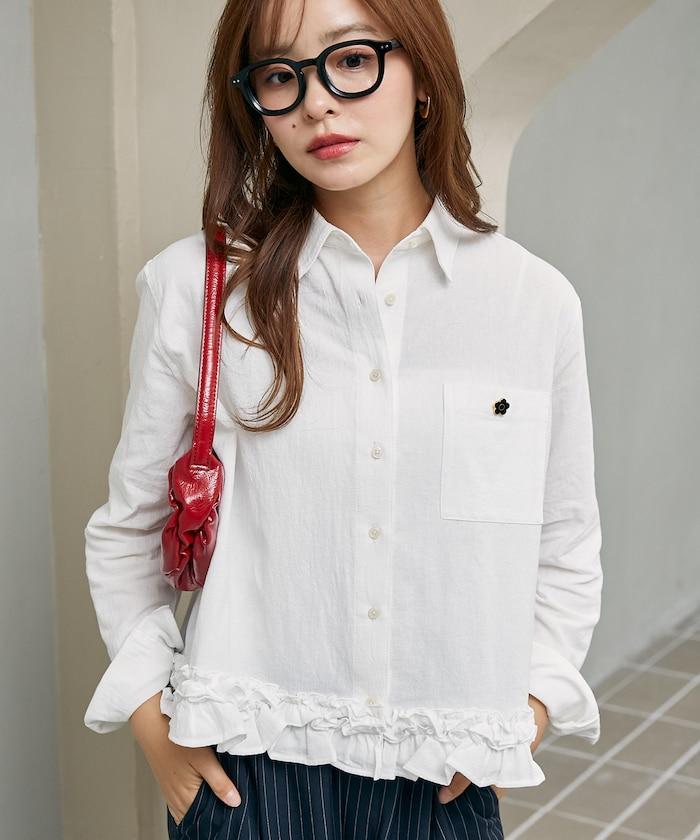 MARY QUANT × PUBLUX 聯名 裾荷葉邊 襯衫