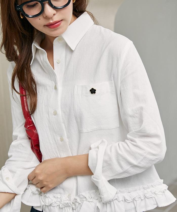MARY QUANT × PUBLUX 聯名 裾荷葉邊 襯衫