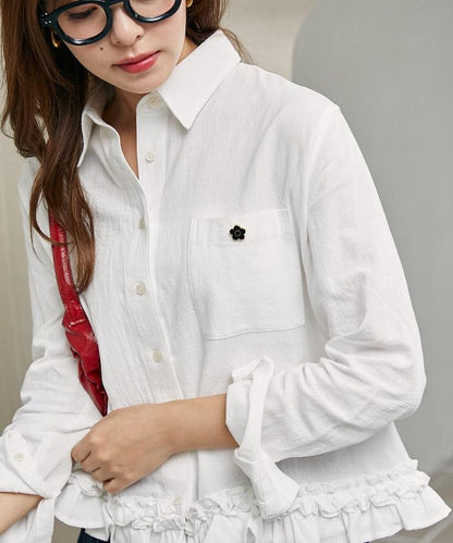 MARY QUANT × PUBLUX 聯名 裾荷葉邊 襯衫