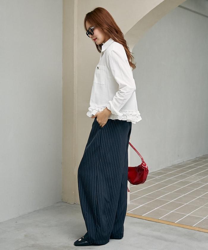 MARY QUANT × PUBLUX 聯名 裾荷葉邊 襯衫