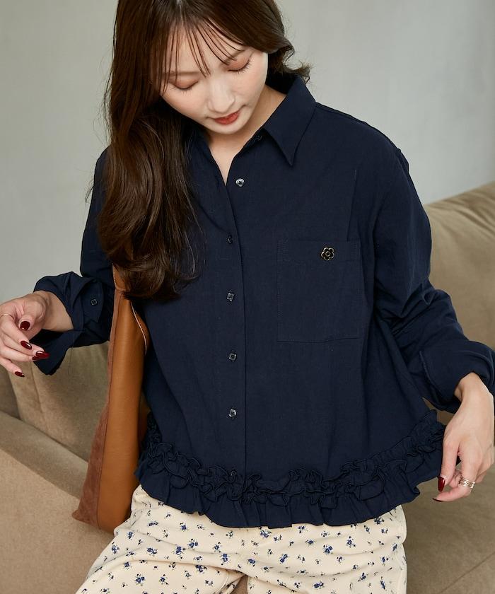 MARY QUANT × PUBLUX 聯名 裾荷葉邊 襯衫