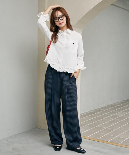 MARY QUANT × PUBLUX 聯名 裾荷葉邊 襯衫
