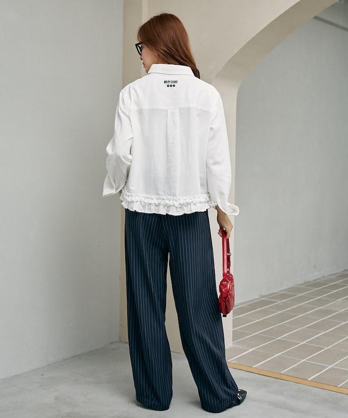 MARY QUANT × PUBLUX 聯名 裾荷葉邊 襯衫