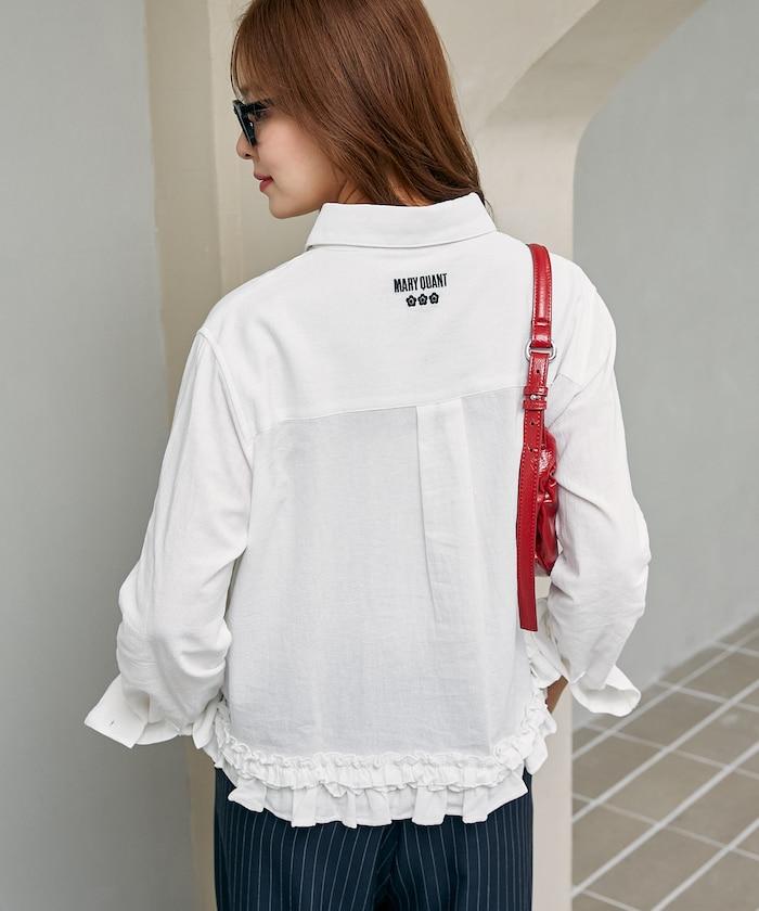 MARY QUANT × PUBLUX 聯名 裾荷葉邊 襯衫