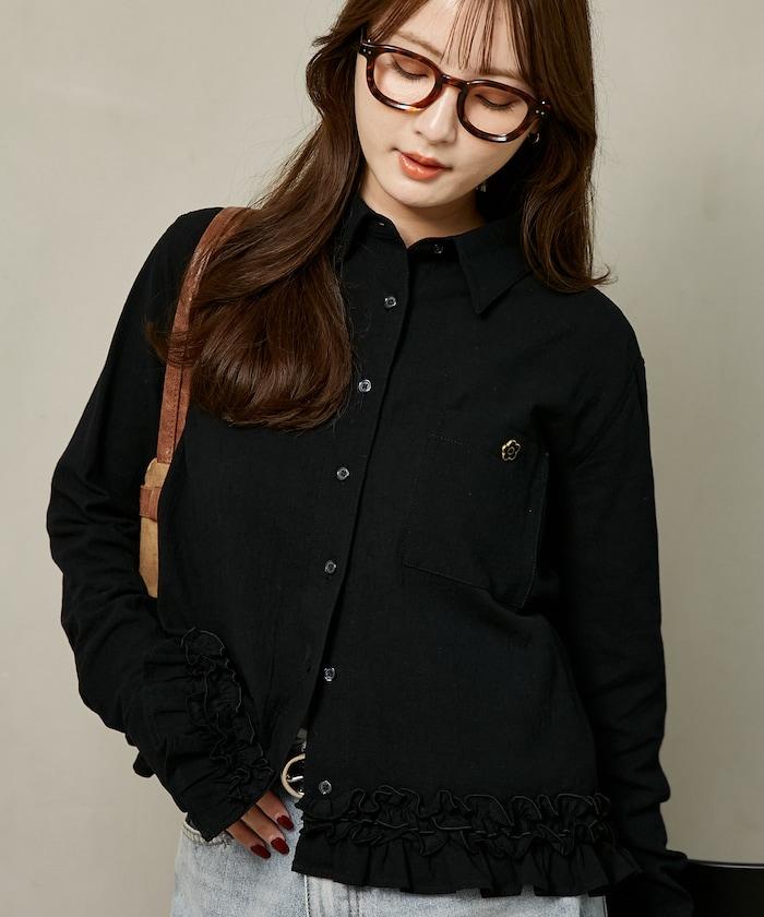 MARY QUANT × PUBLUX 聯名 裾荷葉邊 襯衫