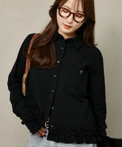 MARY QUANT × PUBLUX 聯名 裾荷葉邊 襯衫