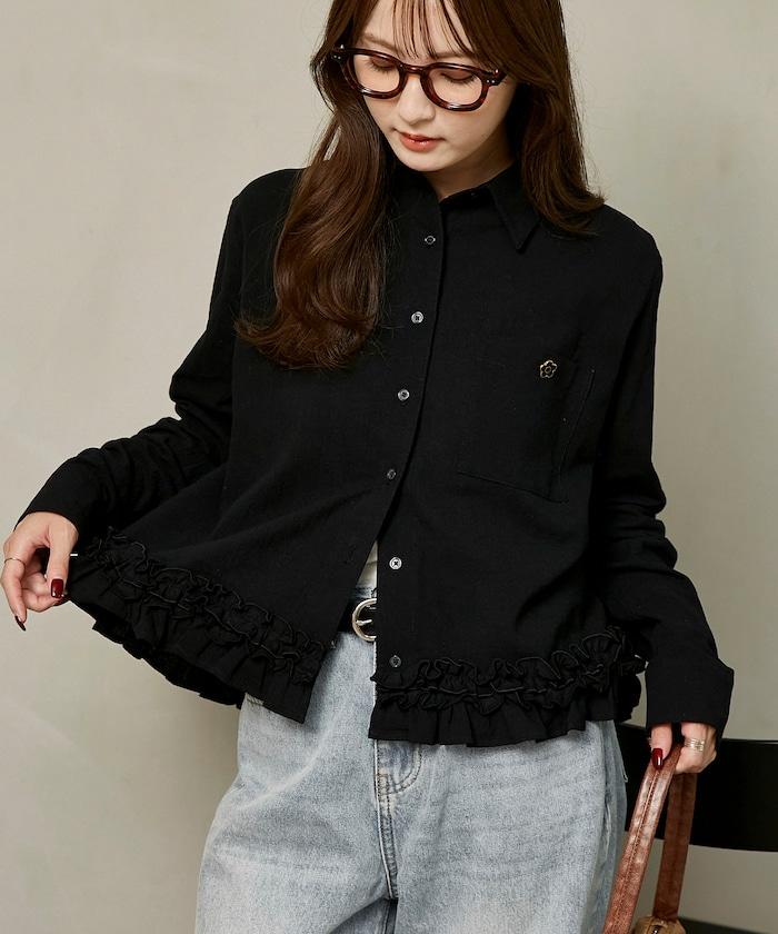 MARY QUANT × PUBLUX 聯名 裾荷葉邊 襯衫