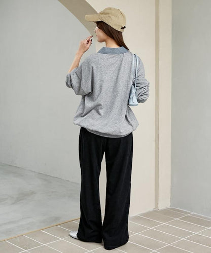 別注 チェック シャツ レイヤード風 スキッパー ロングスリーブ ニット　限定展開