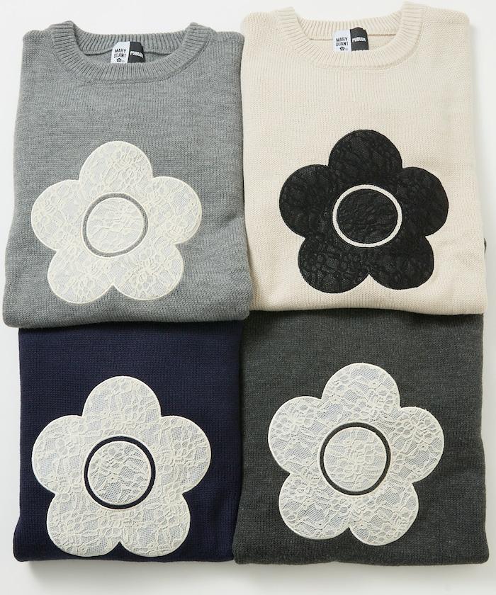 別注 レース 異素材 ドッキング デイジー ニット　限定展開