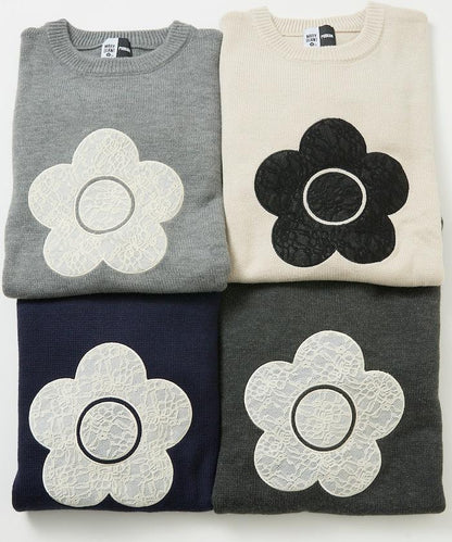 別注 レース 異素材 ドッキング デイジー ニット　限定展開