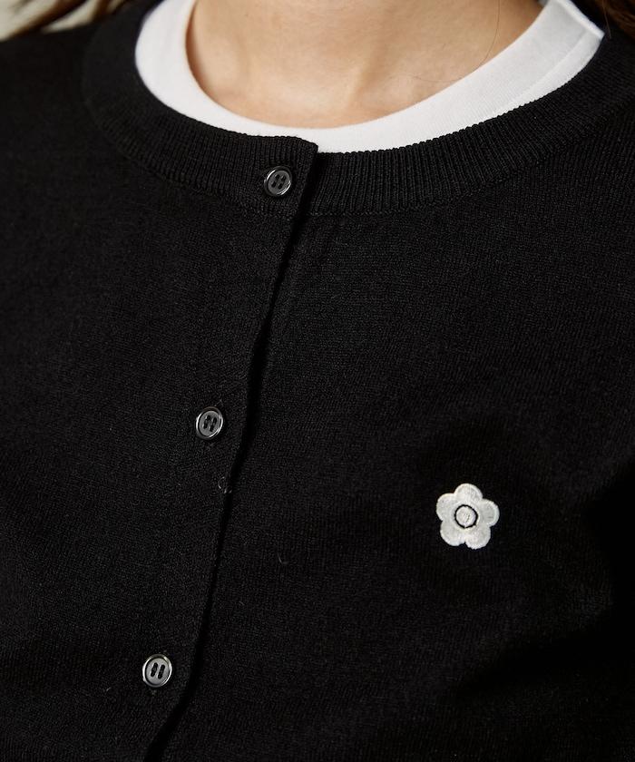 MARY QUANT × PUBLUX 聯名 蕾絲拼接 刺繡針織開衫