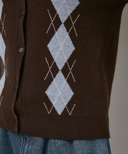 MARY QUANT × PUBLUX 聯名 刺繡 針織開衫 拼色 提花 休閒