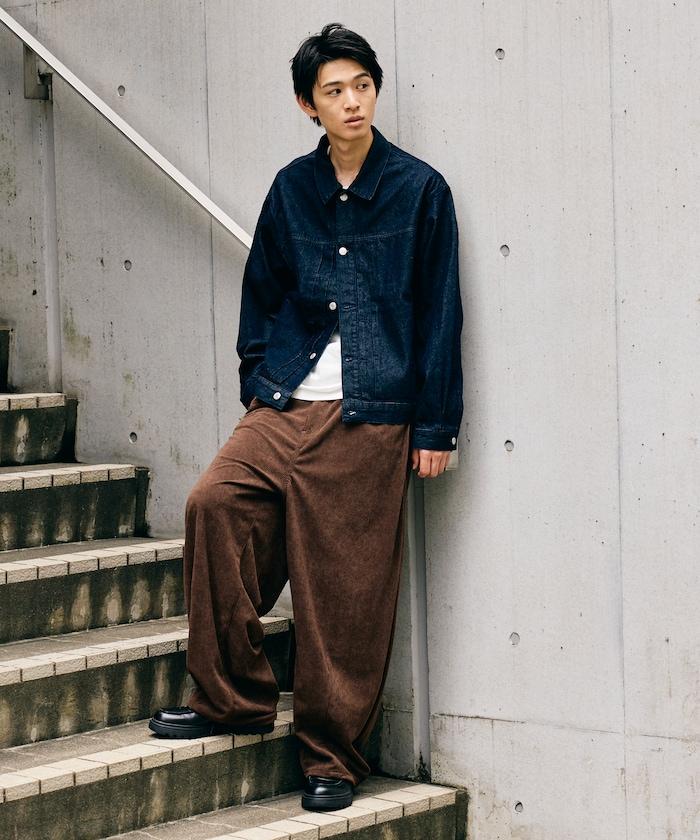 FREAK'S STORE 2026秋冬 坑條紋圓筒褲 聚酯纖維 褲子