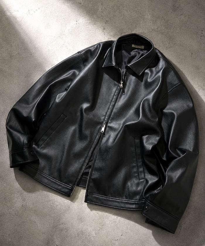 FREAK'S STORE 仿皮 翻領單排拉鍊夾克 外套