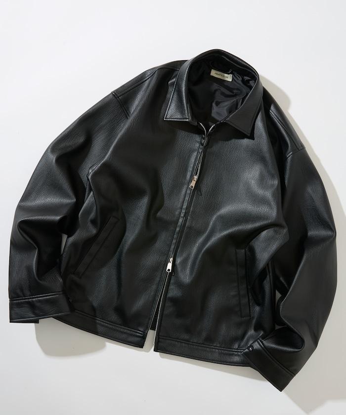 FREAK'S STORE 仿皮 翻領單排拉鍊夾克 外套