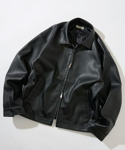 FREAK'S STORE 仿皮 翻領單排拉鍊夾克 外套