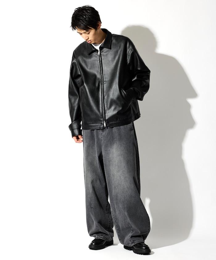 FREAK'S STORE 仿皮 翻領單排拉鍊夾克 外套