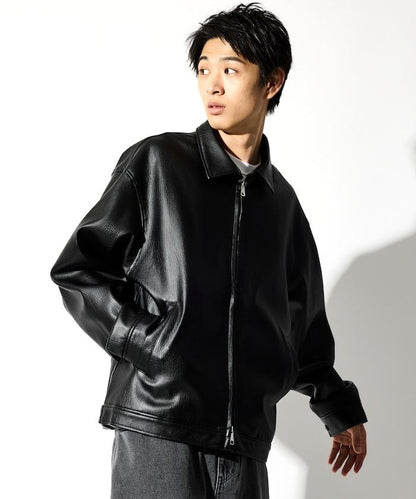 FREAK'S STORE 仿皮 翻領單排拉鍊夾克 外套