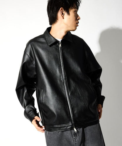 FREAK'S STORE 仿皮 翻領單排拉鍊夾克 外套
