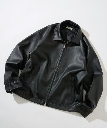 FREAK'S STORE 仿皮 翻領單排拉鍊夾克 外套
