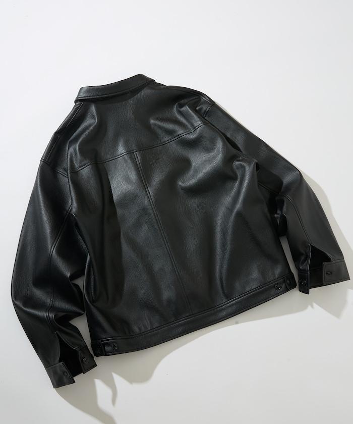FREAK'S STORE 仿皮 翻領單排拉鍊夾克 外套