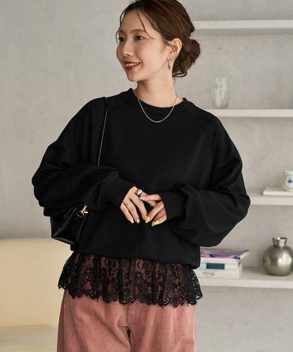 FREAK'S STORE 拼接蕾絲下襬套頭衫 休閒套頭衫