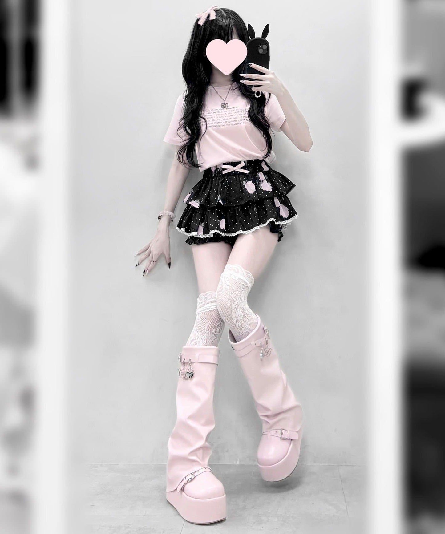 OLIVE des OLIVE miko 聯名 玫瑰印花半裙褲