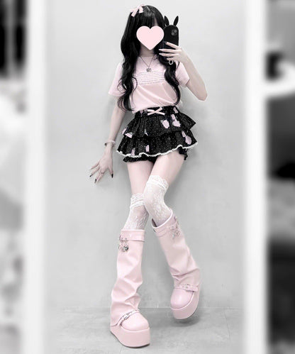 OLIVE des OLIVE miko 聯名 玫瑰印花半裙褲