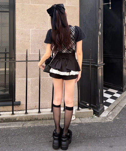 one after another NICE CLAUP 蕾絲拼接側扣層疊半裙 女 2026AW