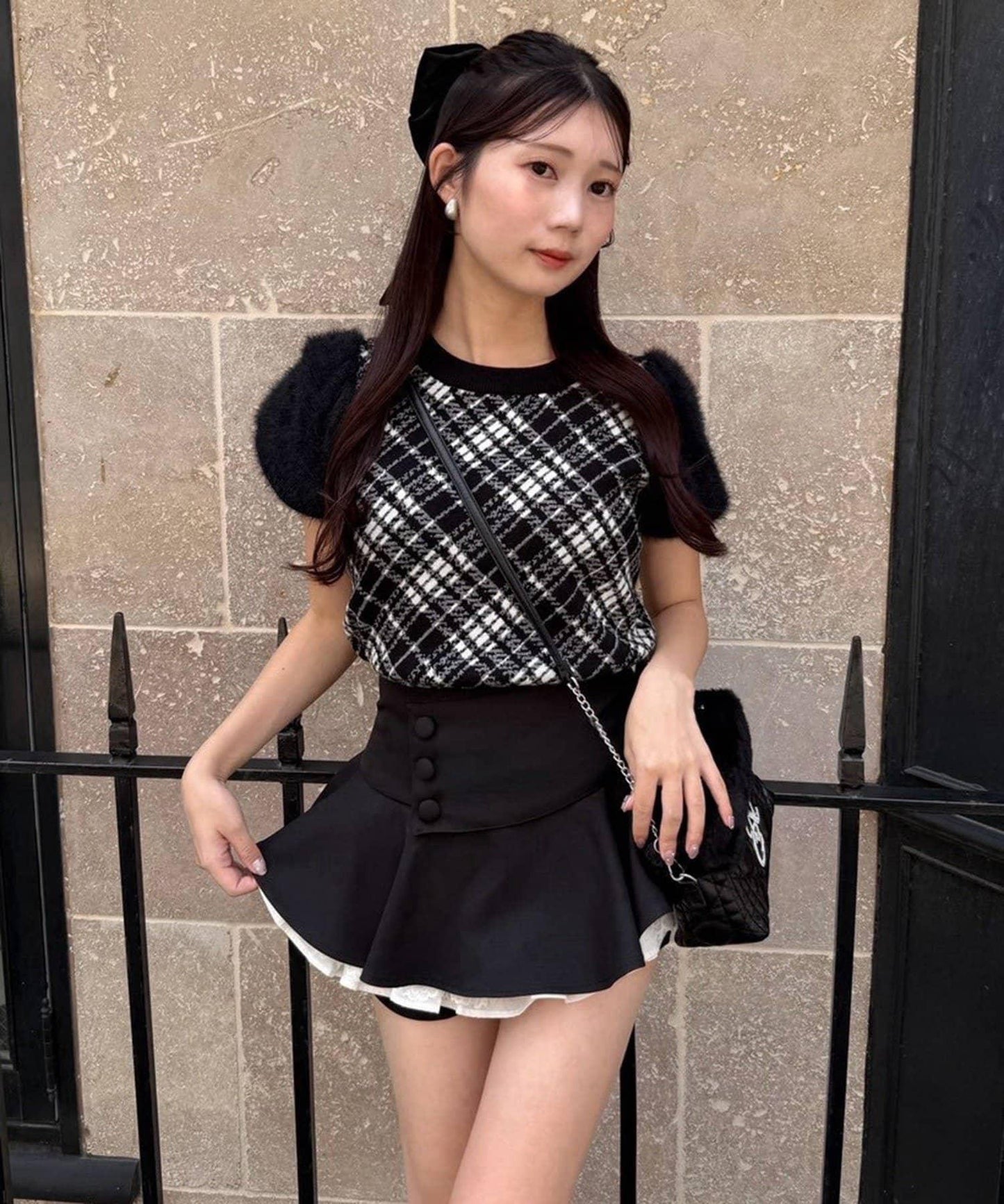 one after another NICE CLAUP 蕾絲拼接側扣層疊半裙 女 2026AW