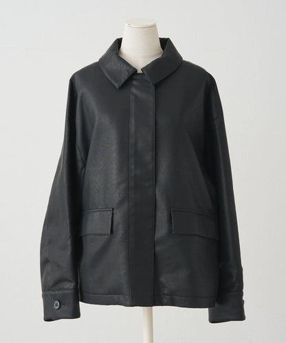PUAL CE CIN VINTAGE REBELLION 系列 翻蓋領人造皮革夾克