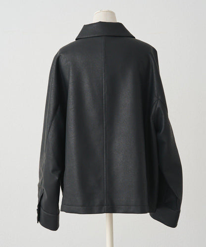 PUAL CE CIN VINTAGE REBELLION 系列 翻蓋領人造皮革夾克