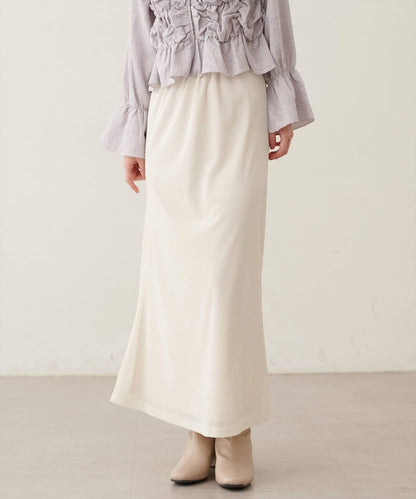 natural couture 2026AW 飄逸透膚感燈芯絨窄身半裙