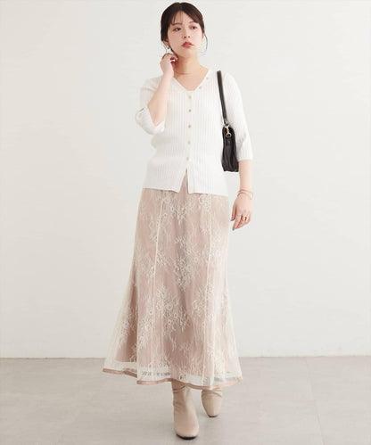 natural couture 細金紐扣羅紋針織開衫
